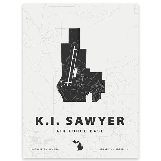 K.I. Sawyer Air Force Base Map Print