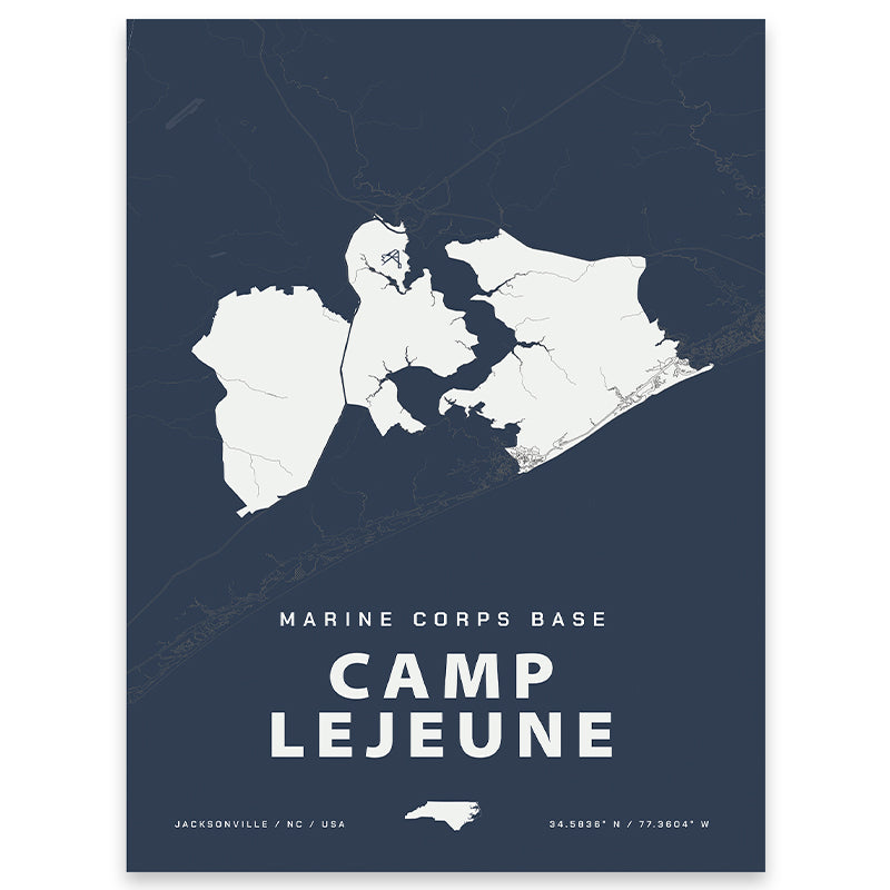 Marine Corps Base Camp Lejeune Map Print Home Base Maps