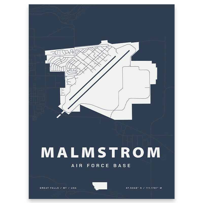 Malmstrom Air Force Base Map Print