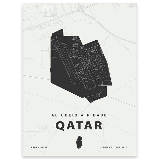 Al Udeid Air Base Qatar Map Print