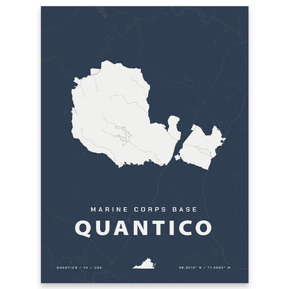 Marine Corps Base Quantico Map Print