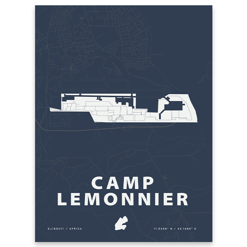 Camp Lemonnier Map Print
