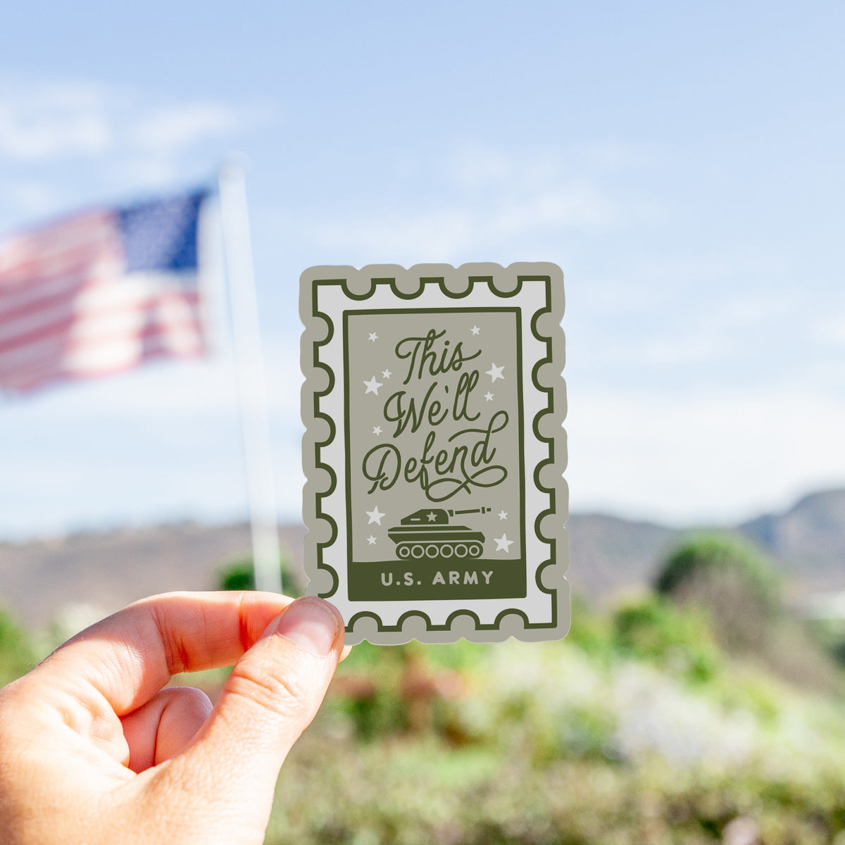 This We’ll Defend Army Stamp Sticker