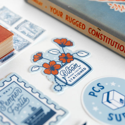 Bloom Where You're Stationed Vinyl Sticker