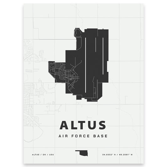 Altus Air Force Base Map Print