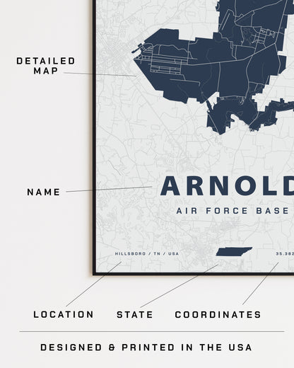 Arnold Air Force Base Map Print