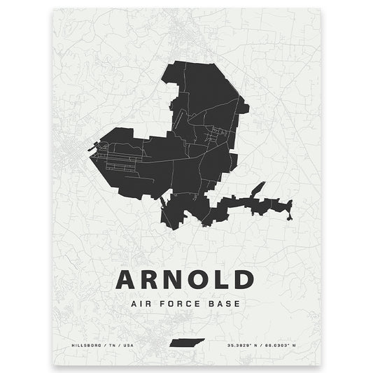 Arnold Air Force Base Map Print