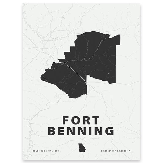 Fort Benning Map Print