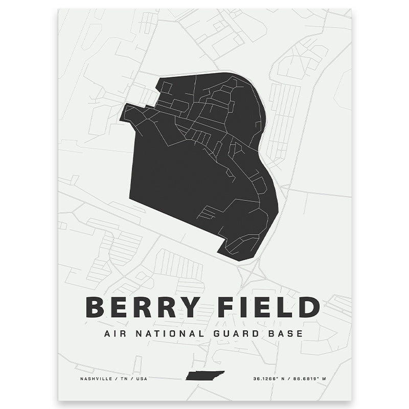 Berry Field Air National Guard Base Map Print