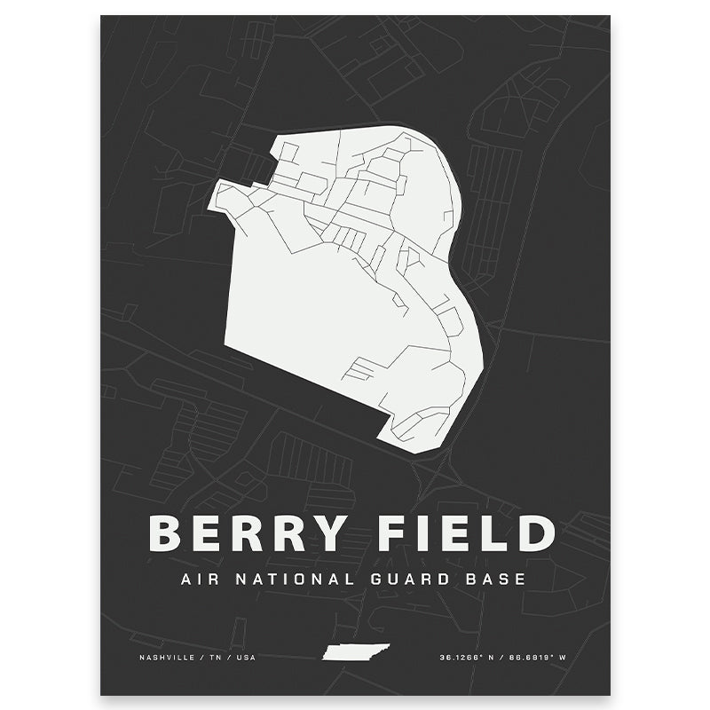 Berry Field Air National Guard Base Map Print