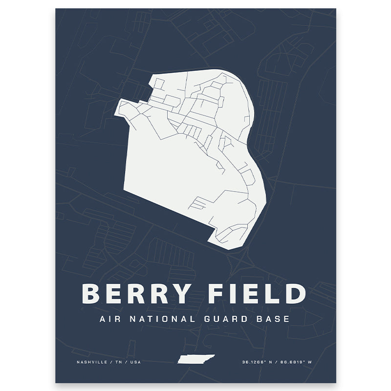 Berry Field Air National Guard Base Map Print