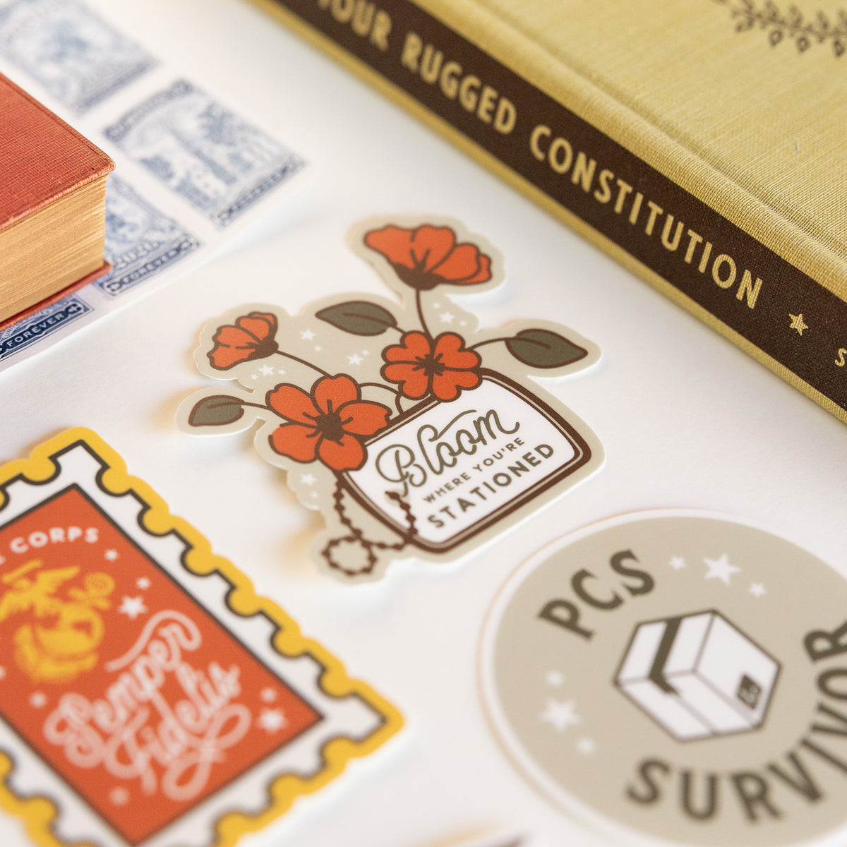 Bloom Where You're Stationed Vinyl Sticker