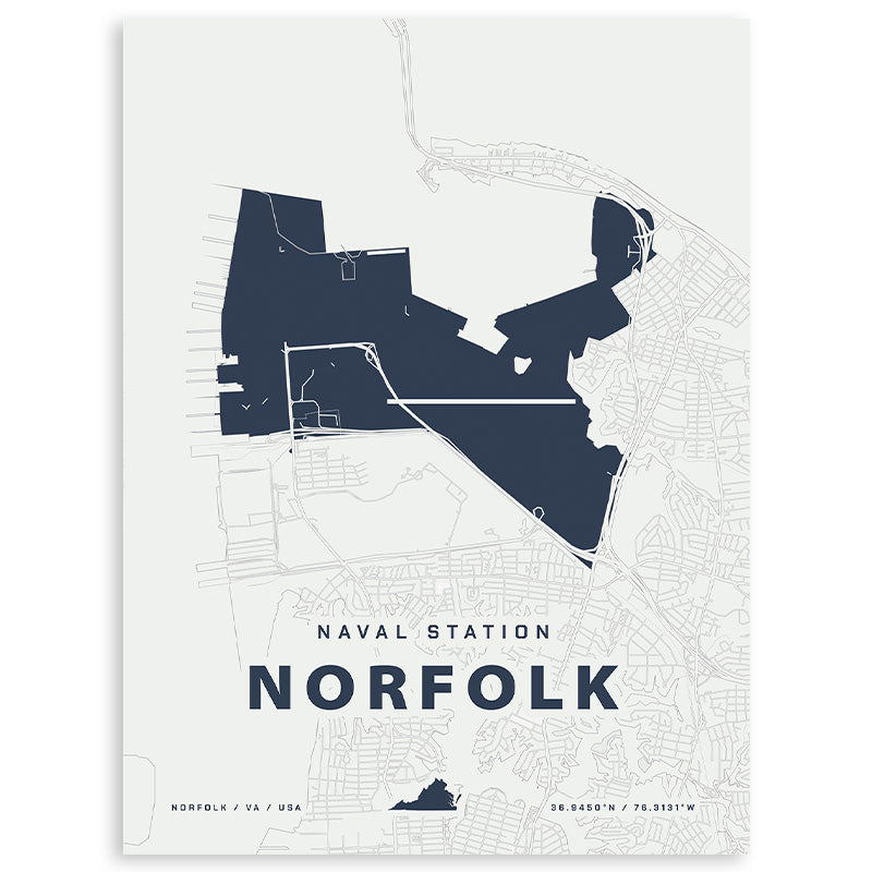 Naval Station Norfolk Map Print