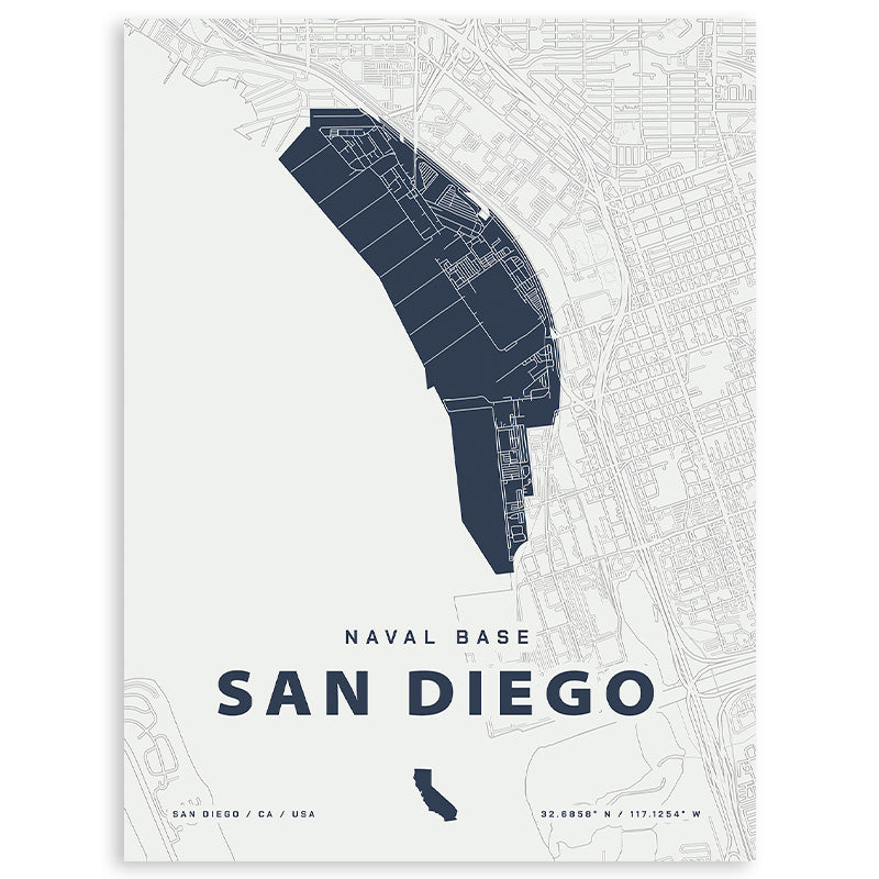 Naval Base San Diego Map Print