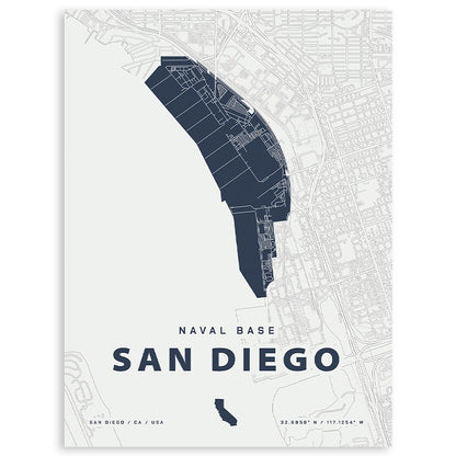 Naval Base San Diego Map Print