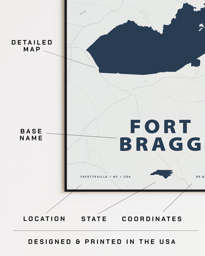 Fort Bragg Map Print