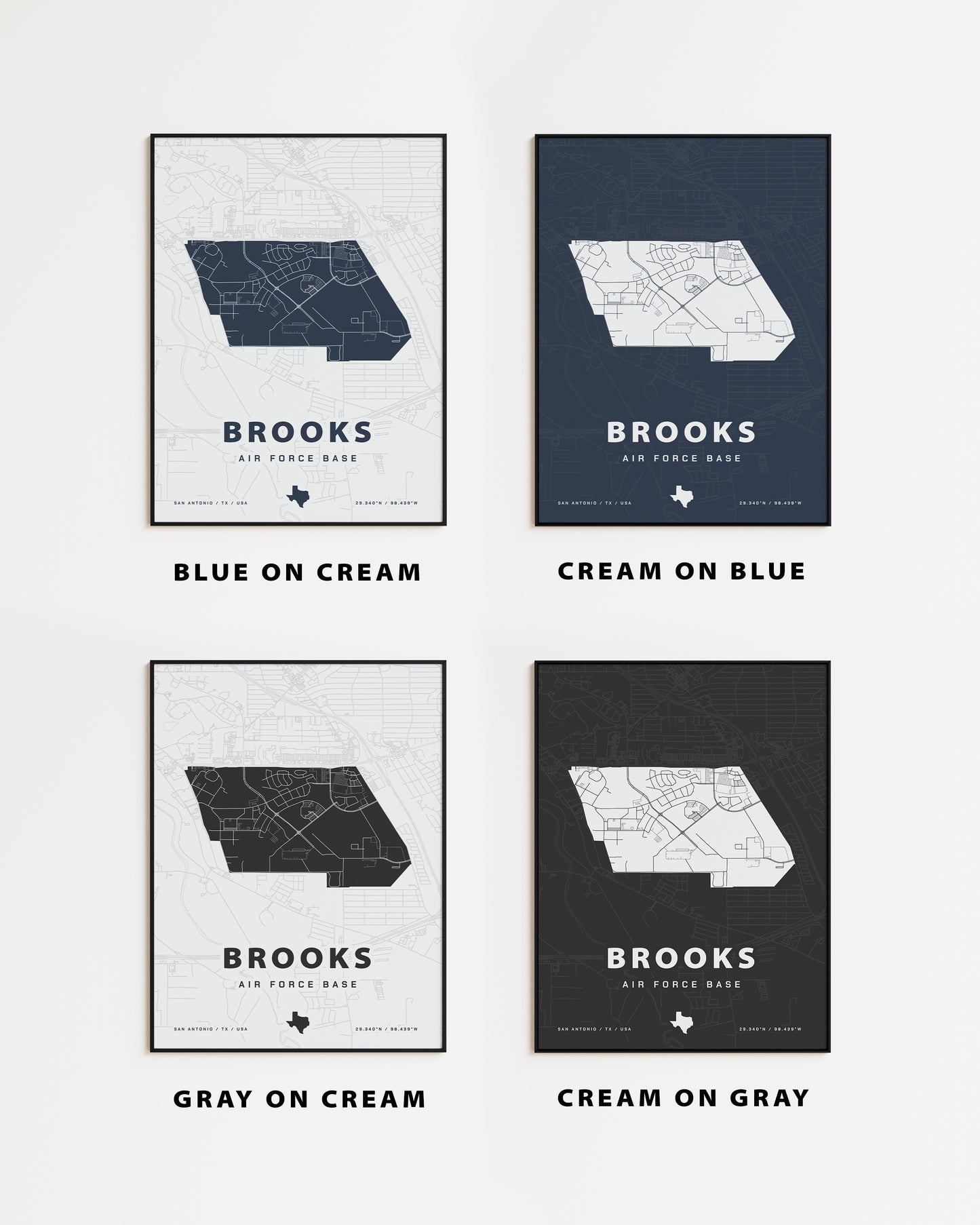 Brooks Air Force Base Map Print