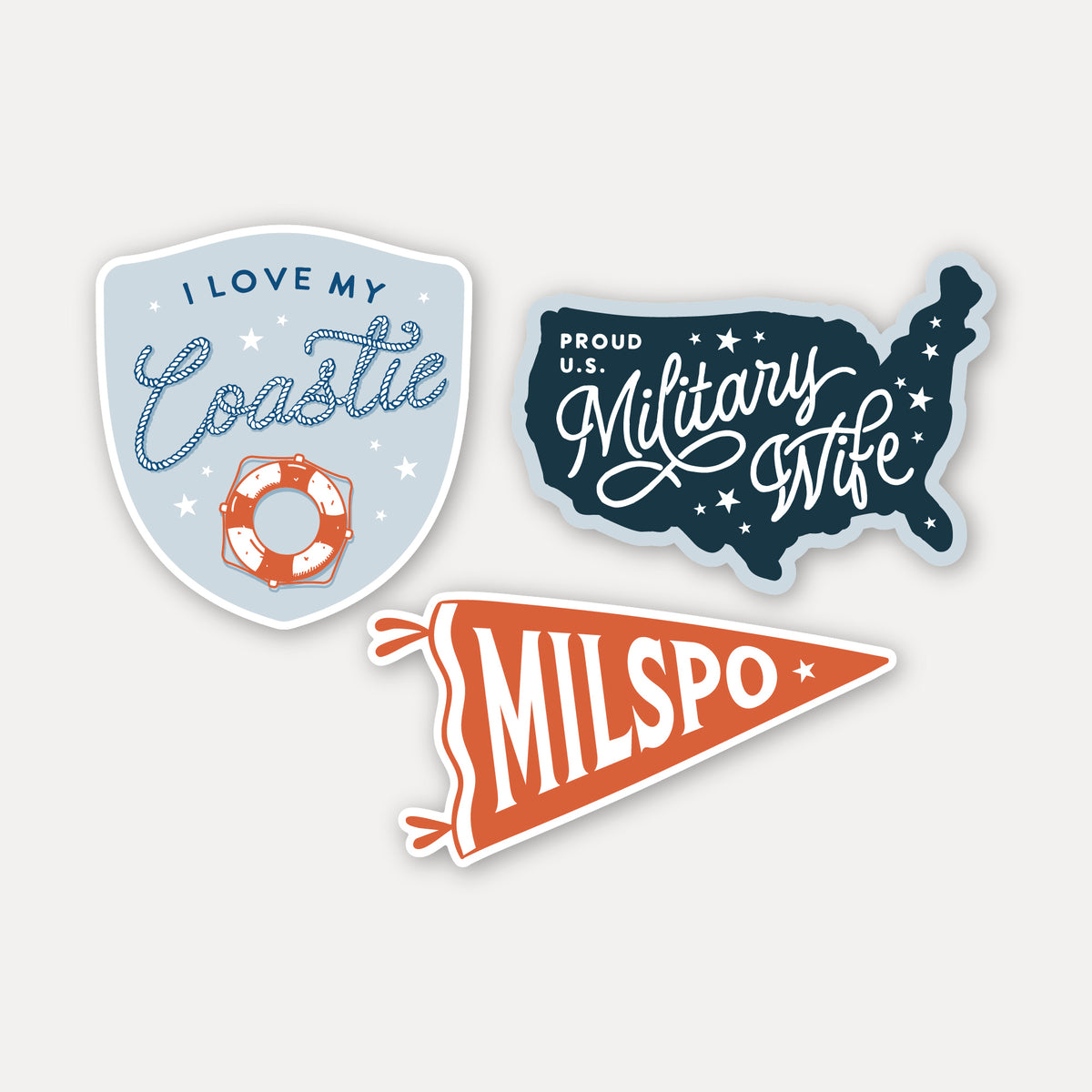 Coast Guard Wife Vinyl Sticker Pack