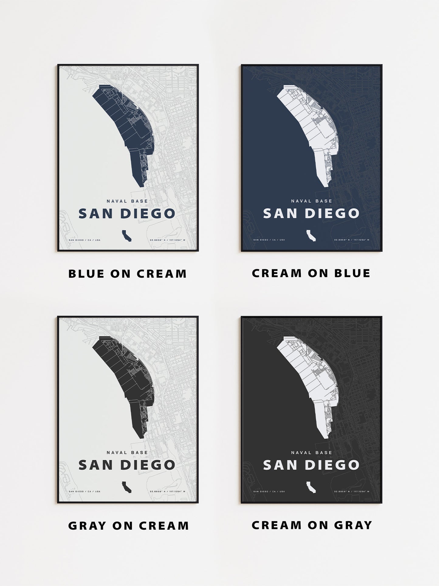 Naval Base San Diego Map Print