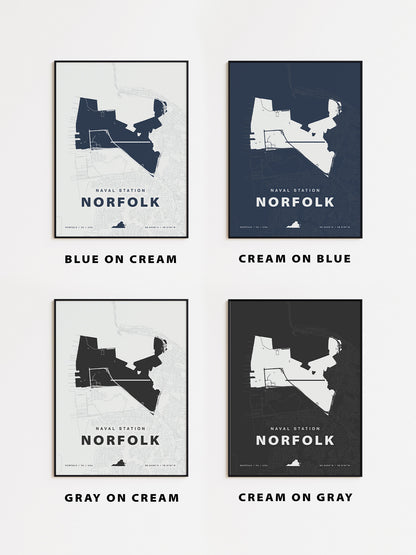 Naval Station Norfolk Map Print