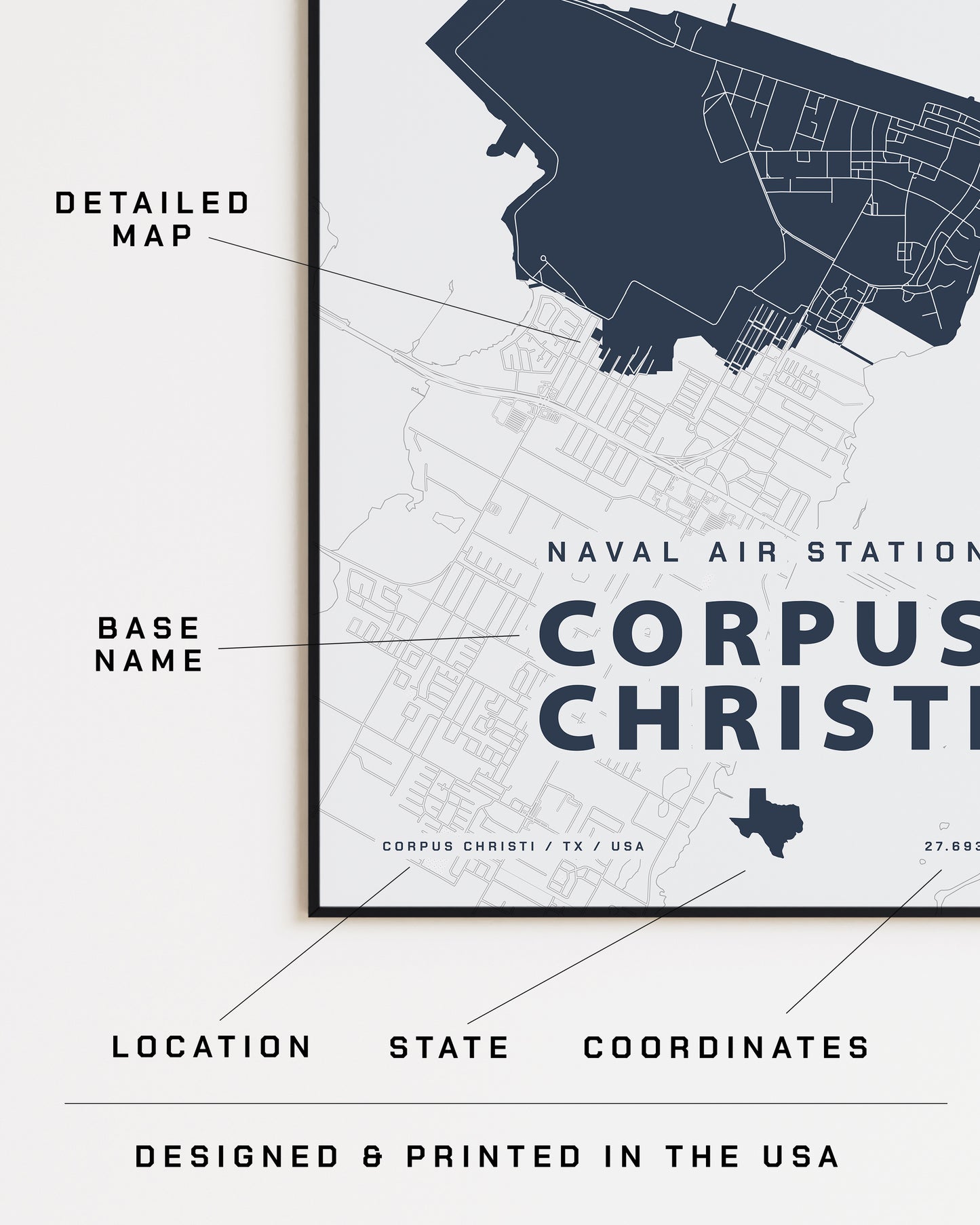 Naval Air Station Corpus Christi Map Print