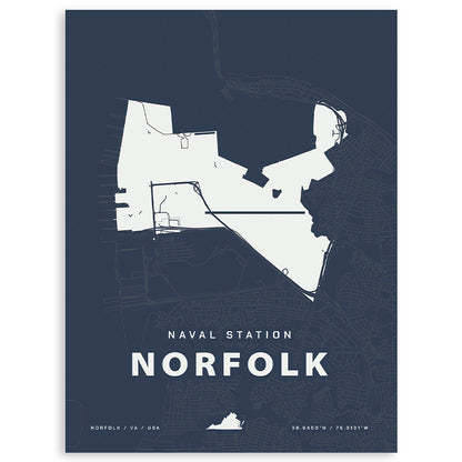 Naval Station Norfolk Map Print