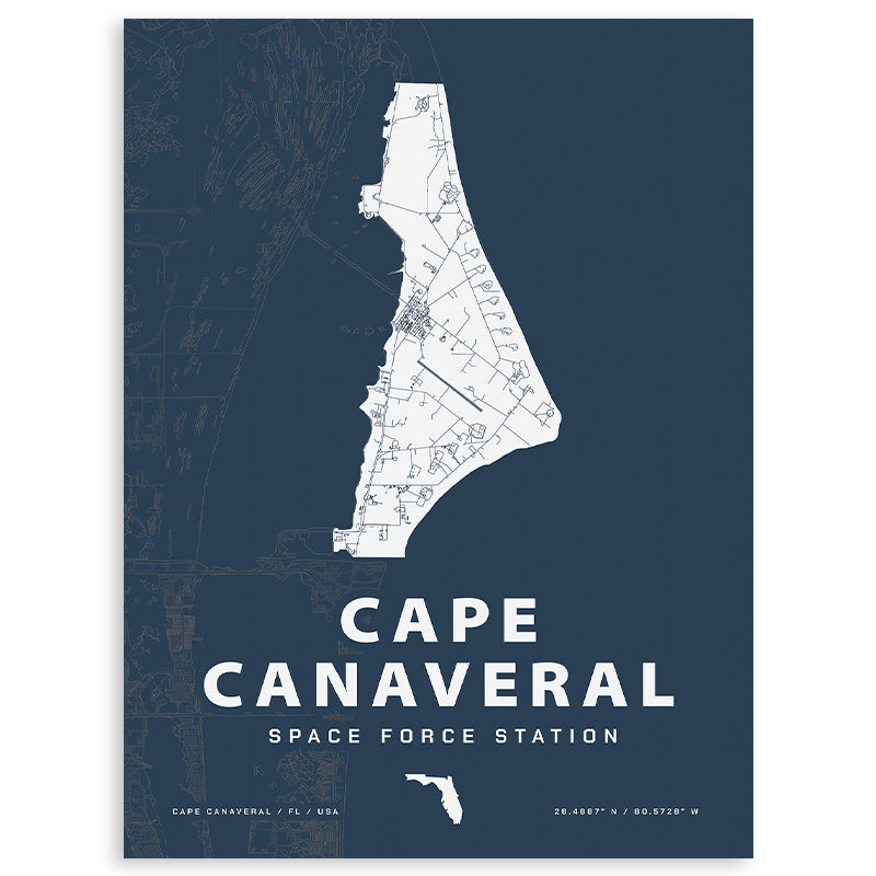 Cape Canaveral Space Force Station Map Print