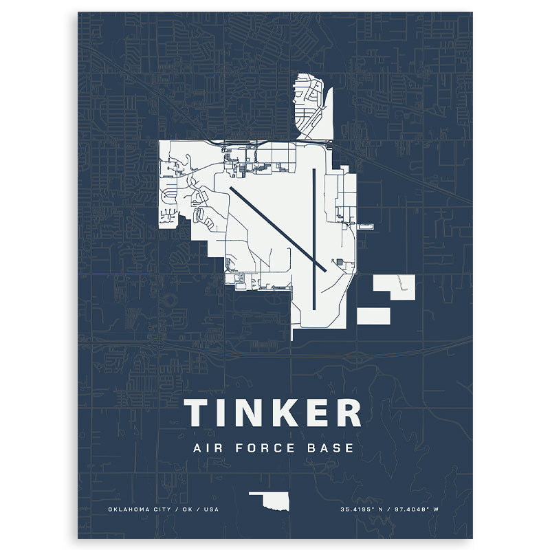 Tinker Air Force Map Print