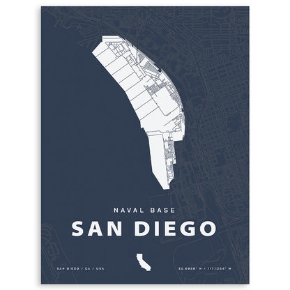 Naval Base San Diego Map Print