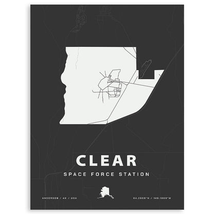 Clear Space Force Station Map Print