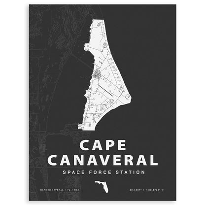 Cape Canaveral Space Force Station Map Print