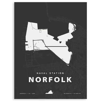 Naval Station Norfolk Map Print