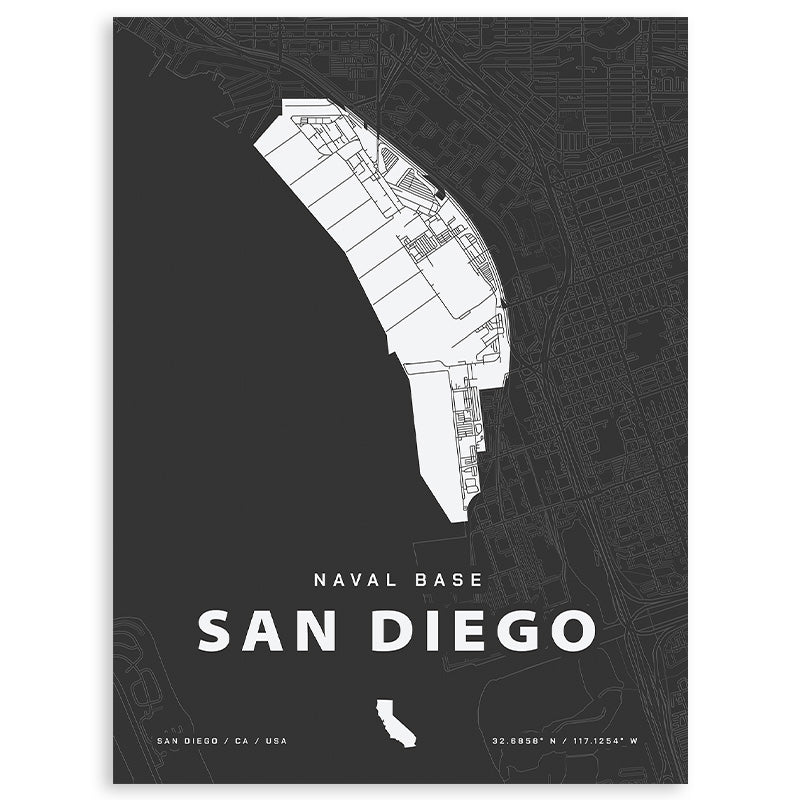 Naval Base San Diego Map Print