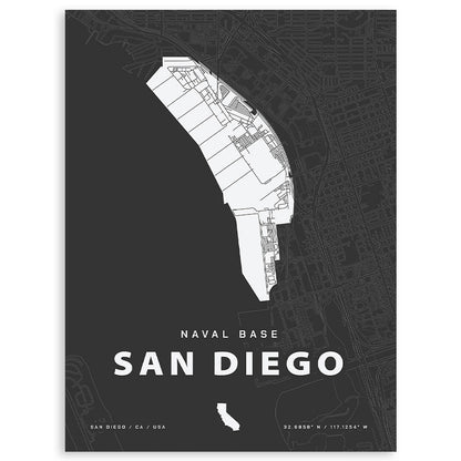 Naval Base San Diego Map Print