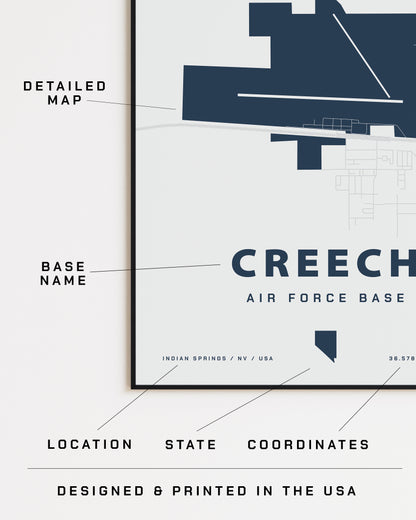 Creech Air Force Base Map Print