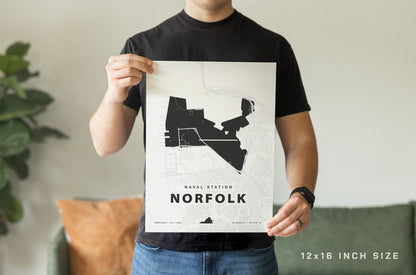 Naval Station Norfolk Map Print