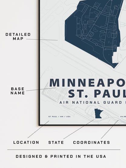 Minneapolis St. Paul Air National Guard Base Map Print