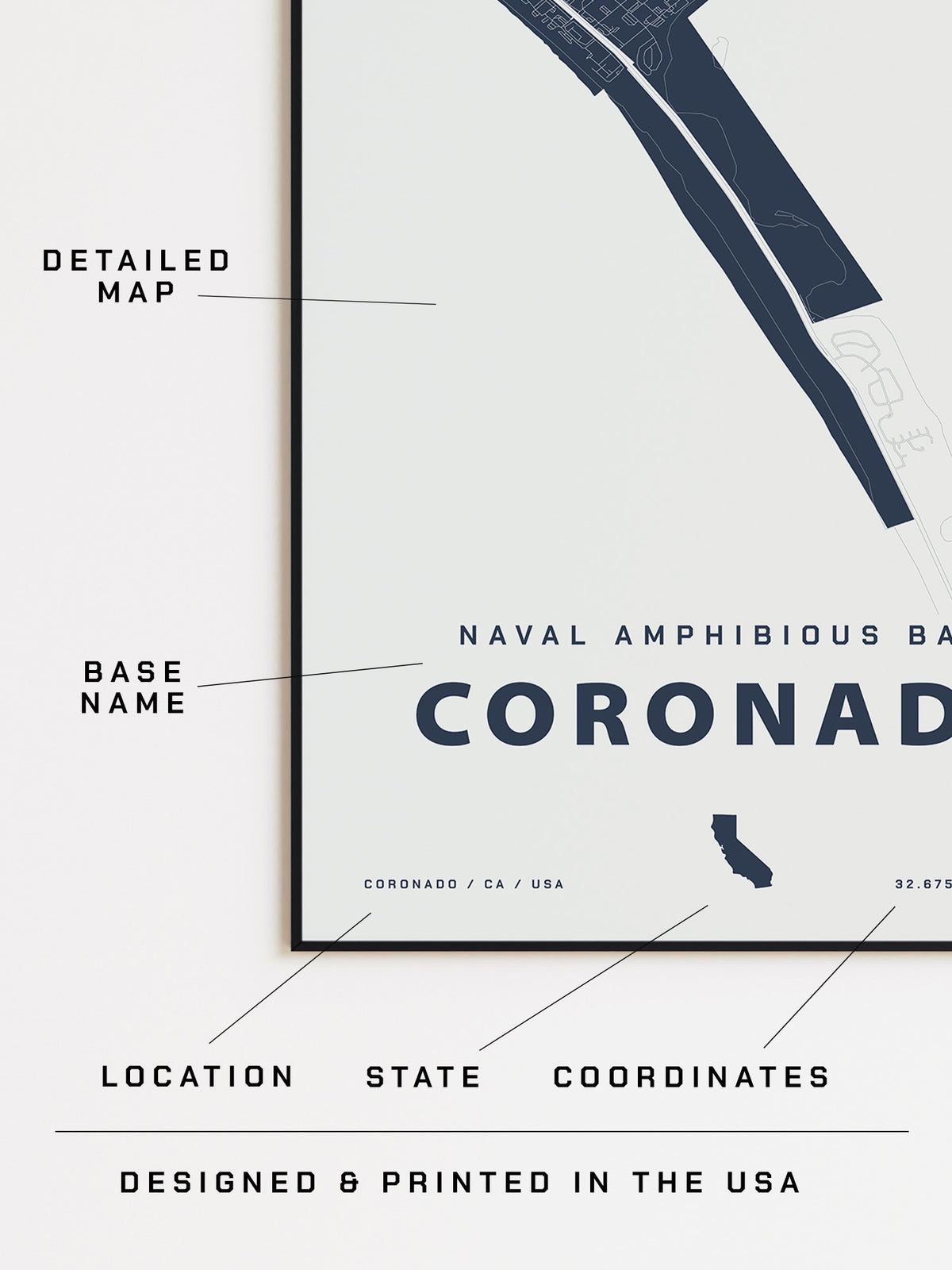 Naval Amphibious Base Coronado Map Print