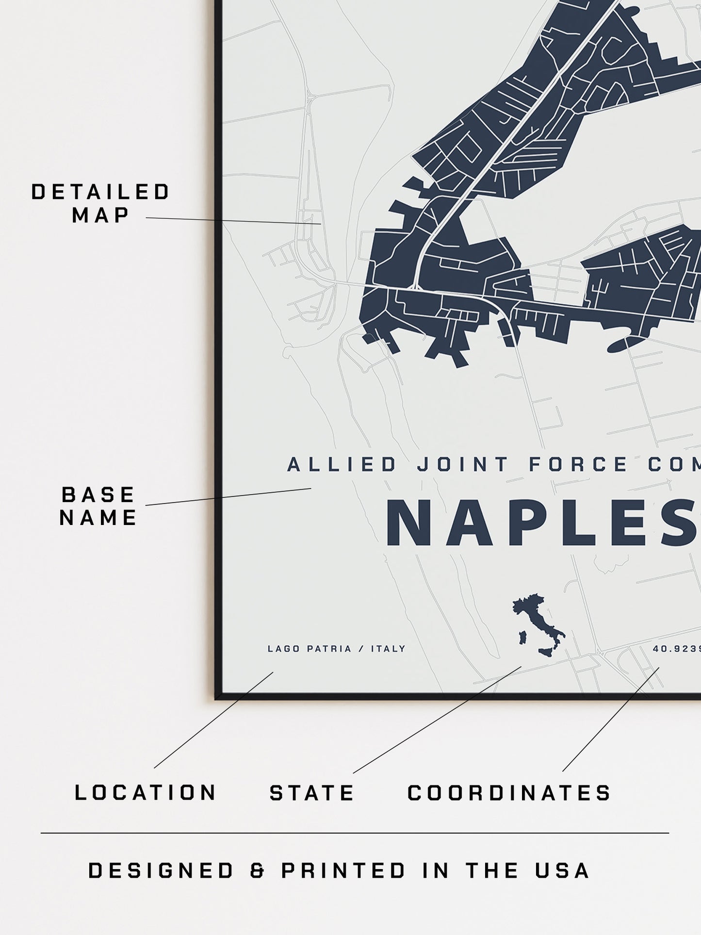 Allied Joint Force Command Naples Map Print