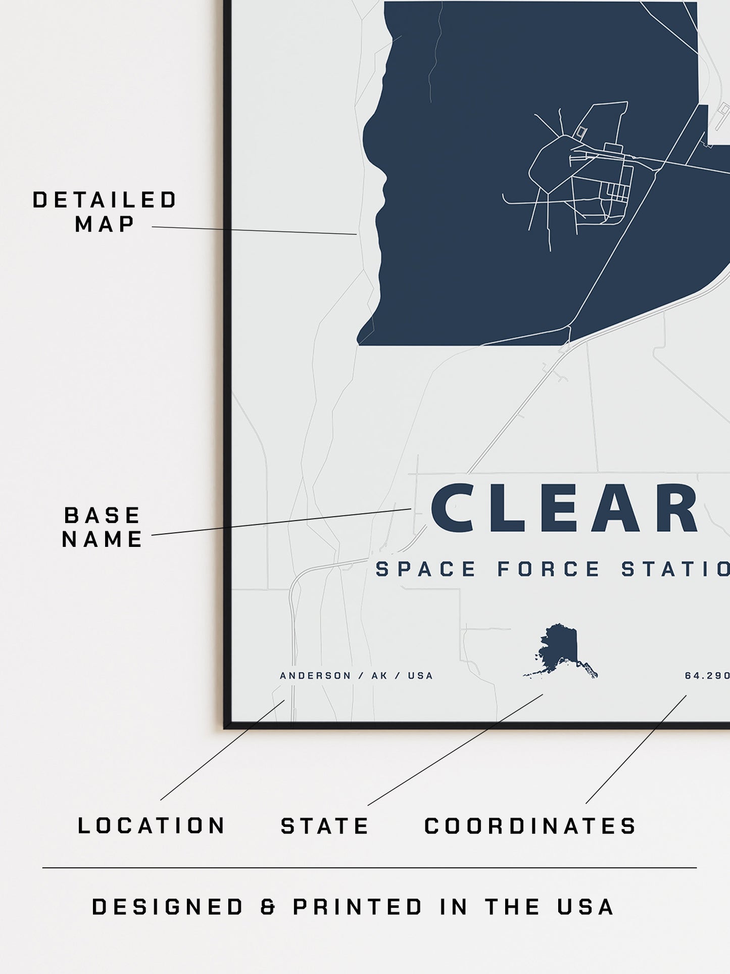 Clear Space Force Station Map Print