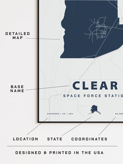 Clear Space Force Station Map Print