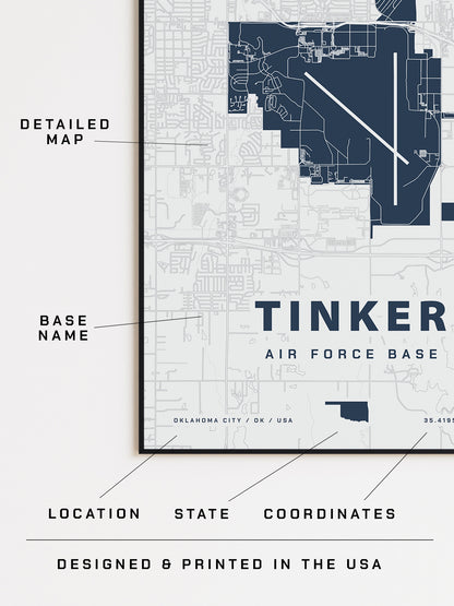 Tinker Air Force Map Print