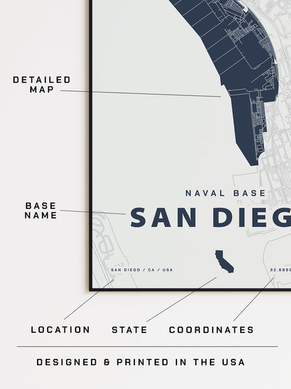 Naval Base San Diego Map Print