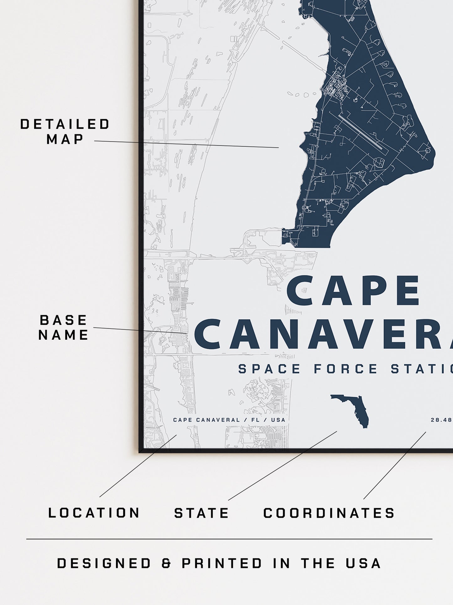 Cape Canaveral Space Force Station Map Print
