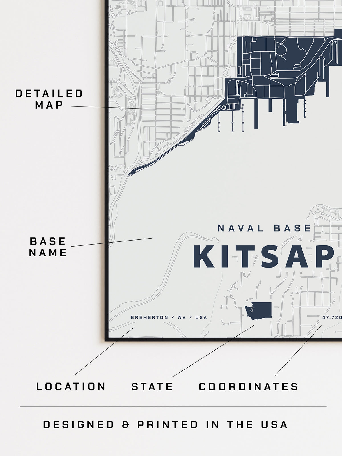 Naval Base Kitsap Map Print