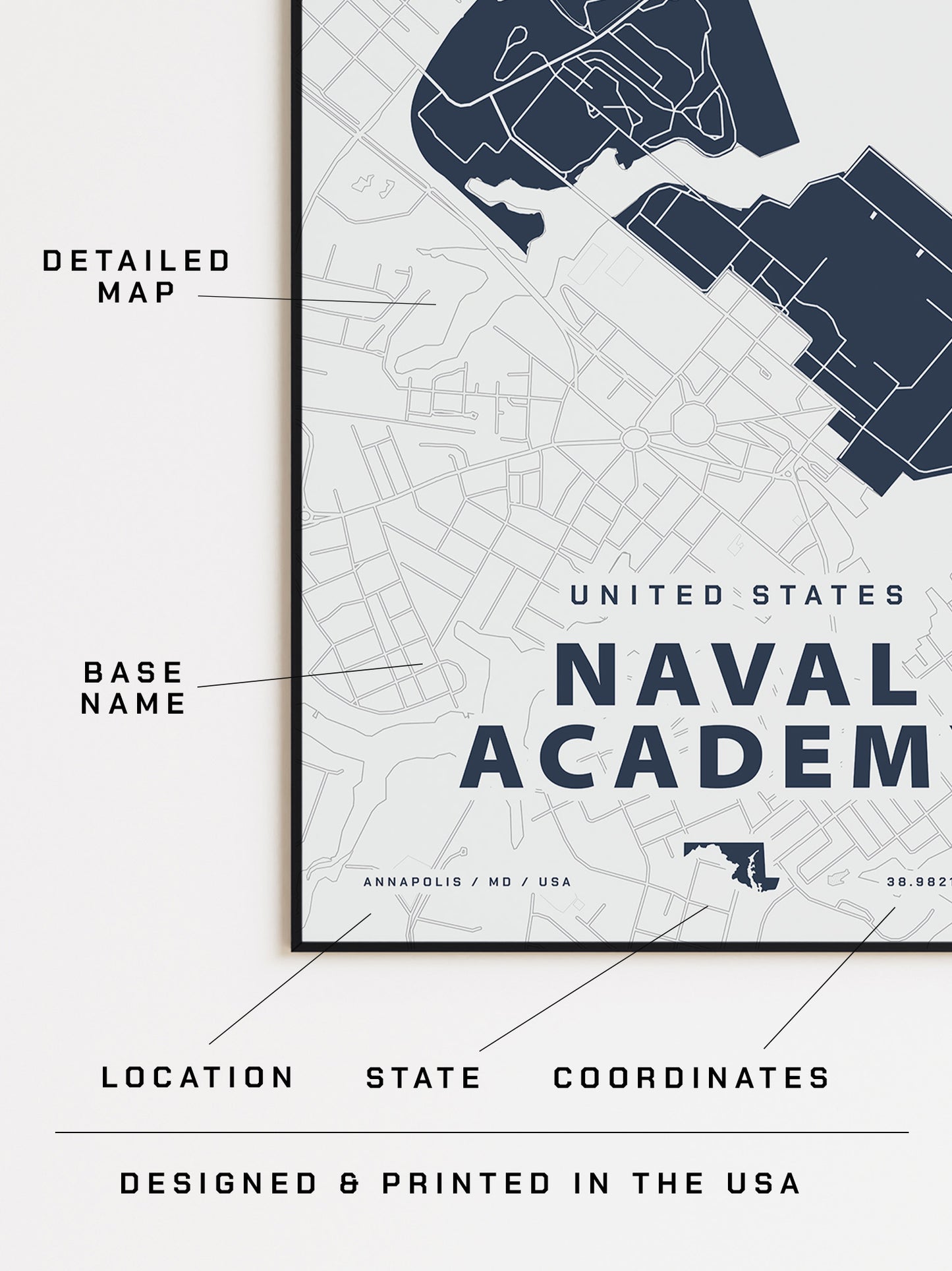 United States Naval Academy Map Print