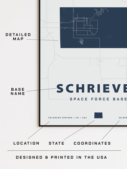 Schriever Space Force Base Map Print