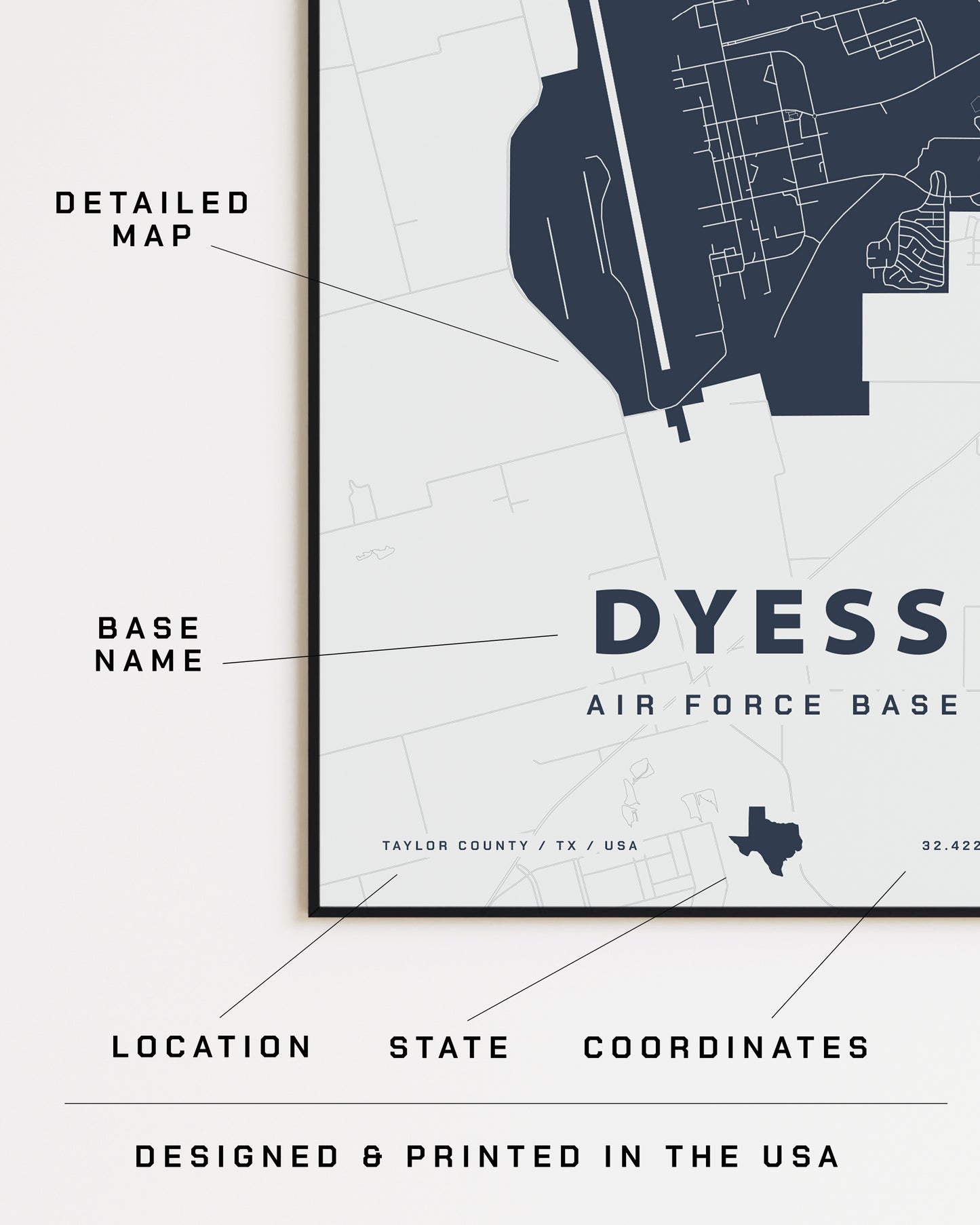 Dyess Air Force Base Map Print