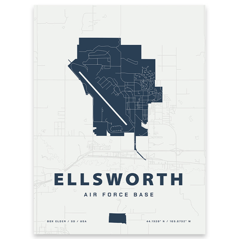 Ellsworth Air Force Base Map Print