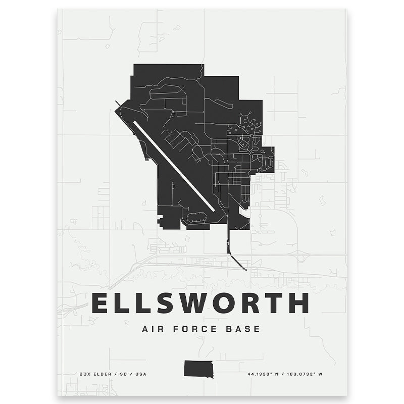 Ellsworth Air Force Base Map Print
